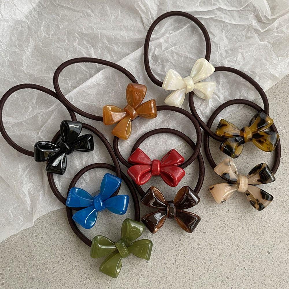 Dây Buộc Tóc Cao Su Đính Nơ Đuôi Ngựa Thanh Lịch Ngọt Ngào Cho Nữ