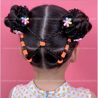 Dây Cột Tóc Giả - Buộc Tóc Cho Bé Gái Kiểu Búi Tóc Natra