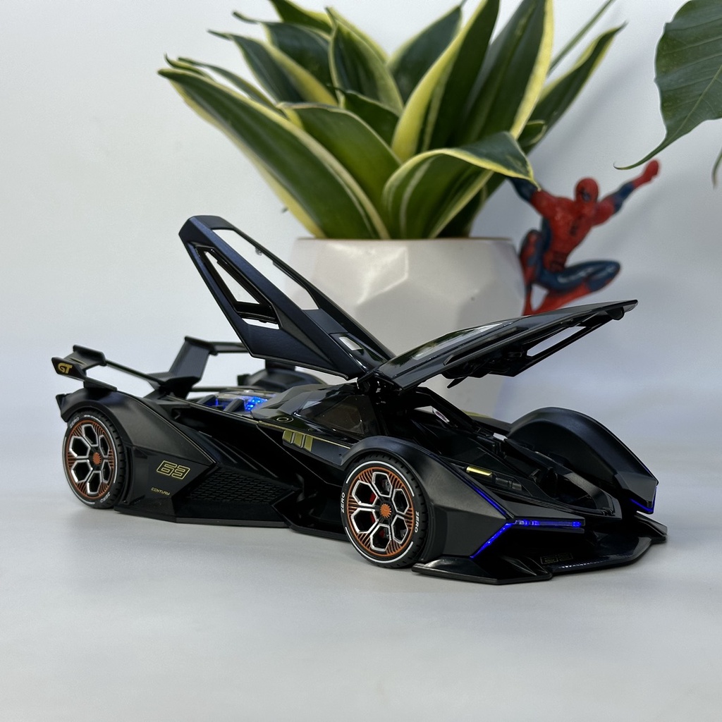 Mô hình siêu xe Lamborghini V12 Vision GT tỷ lệ 1:24 bằng kim loại hơi hướng giống tàu vũ trụ