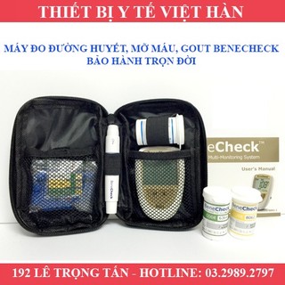 Máy đo đường huyết, mỡ máu, gout benecheck - bảo hành trọn đời
