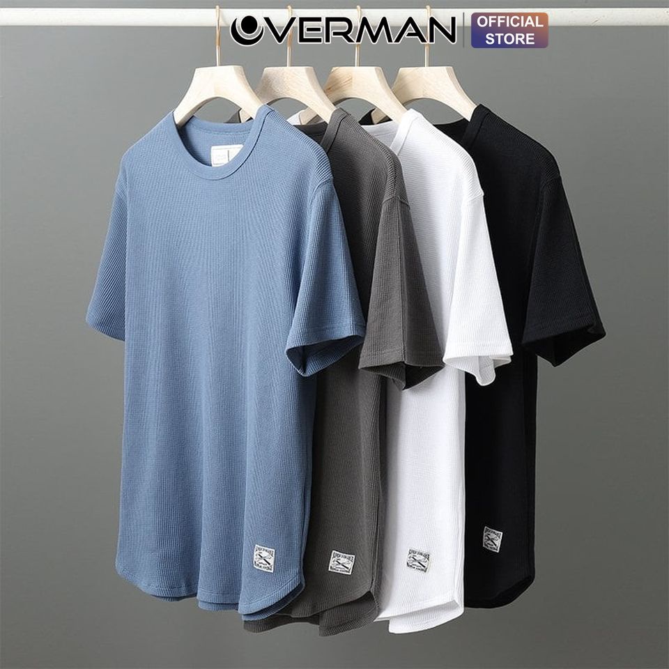 Áo phông nam cộc tay cotton co giãn thể thao nhiều màu trẻ trung co giãn cực tốt AT05 - Overman