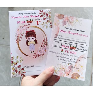 Phôi thiệp sinh nhật bé gái, mẫu mới