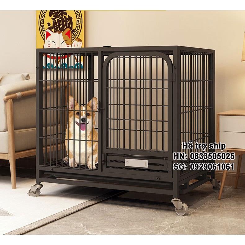 Chuồng chó nan ống YD có bánh xe YD60 Chuồng lồng chó mèo lớn đến 18kg