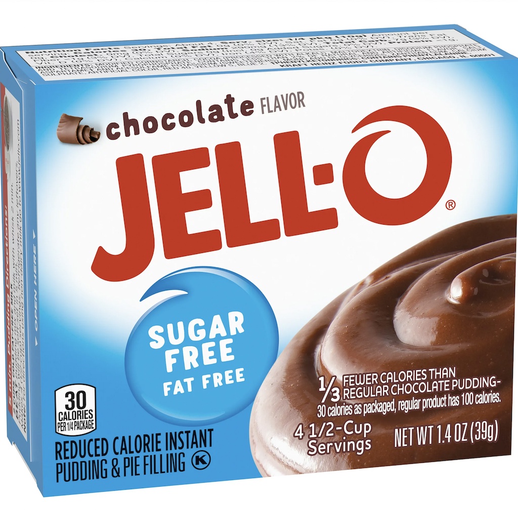 BỘT BÁNH PUDDING MIX VỊ SOCOLA - KHÔNG ĐƯỜNG - KHÔNG BÉO JELL-O Chocolate Sugar Free &amp; Fat Free, 39g (1.4 oz)