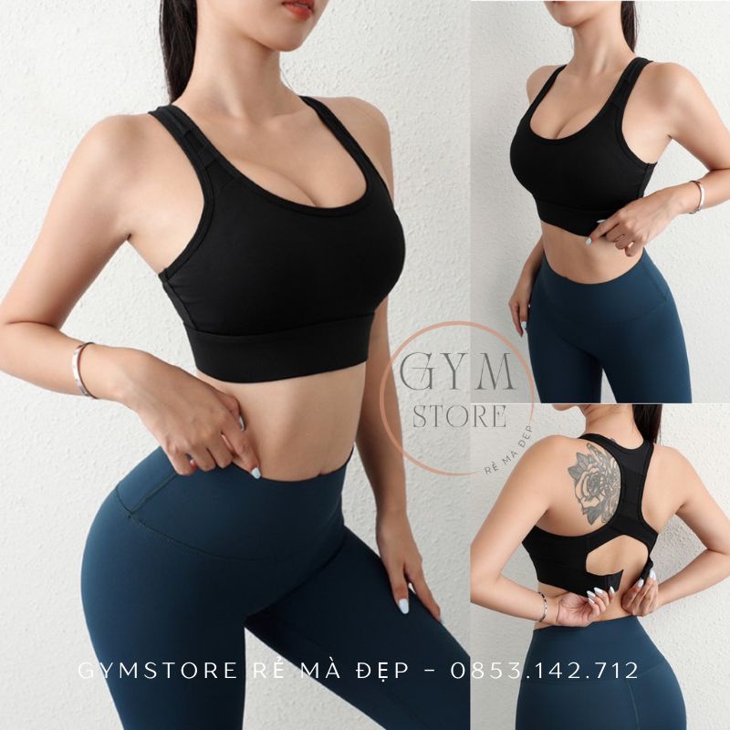 Áo Tập Gym Yoga Bra Hai Dây Croptop ❤️MÚT ĐÚC❤️Thể Thao Nữ Giữ Ngực Thun Mềm Mịn Co Giãn Thoáng Cực Tôn Dáng 6025