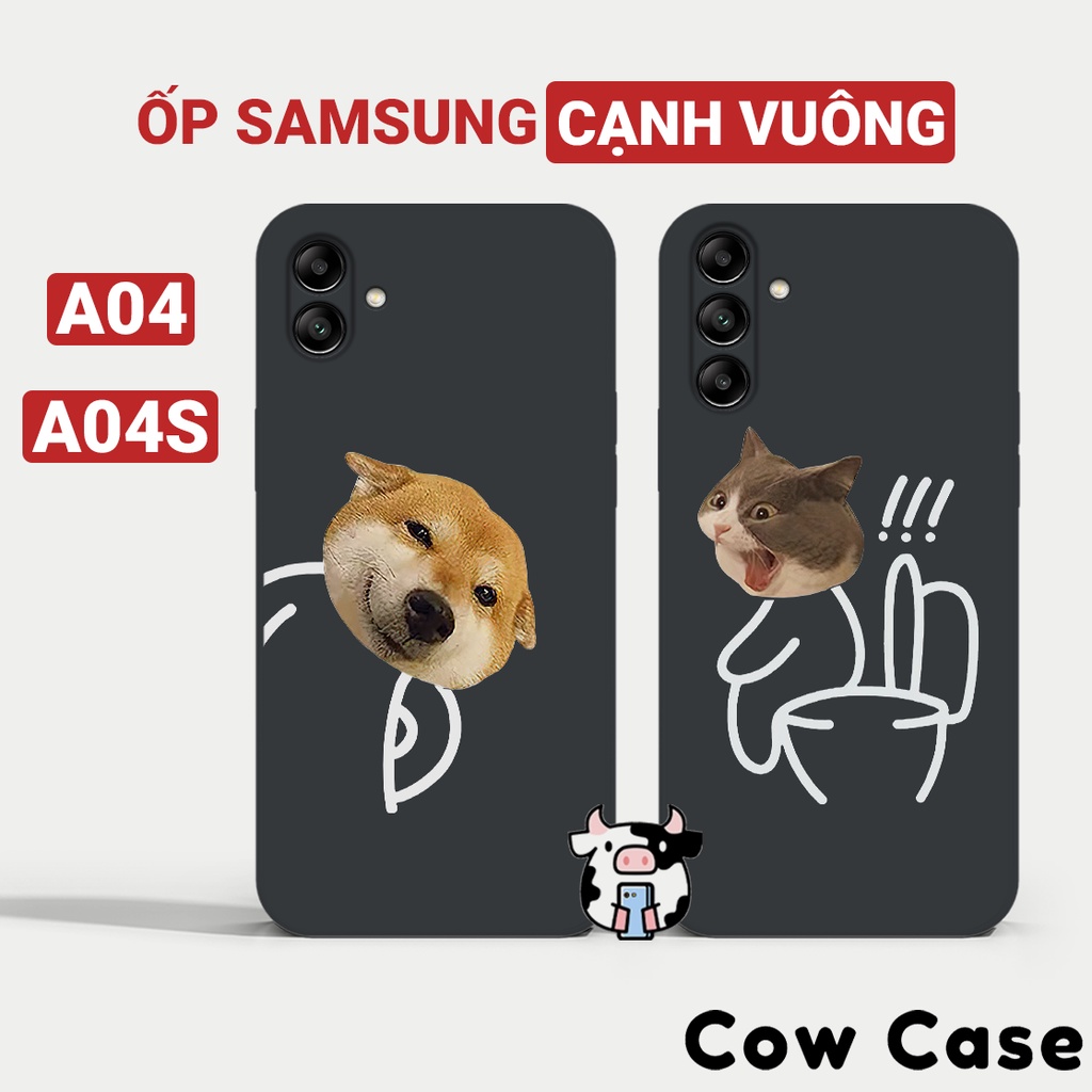 Ốp lưng Samsung A04 / A04s cạnh vuông Cowcase | Vỏ điện thoại SS galaxy bảo vệ camera toàn diện BC9
