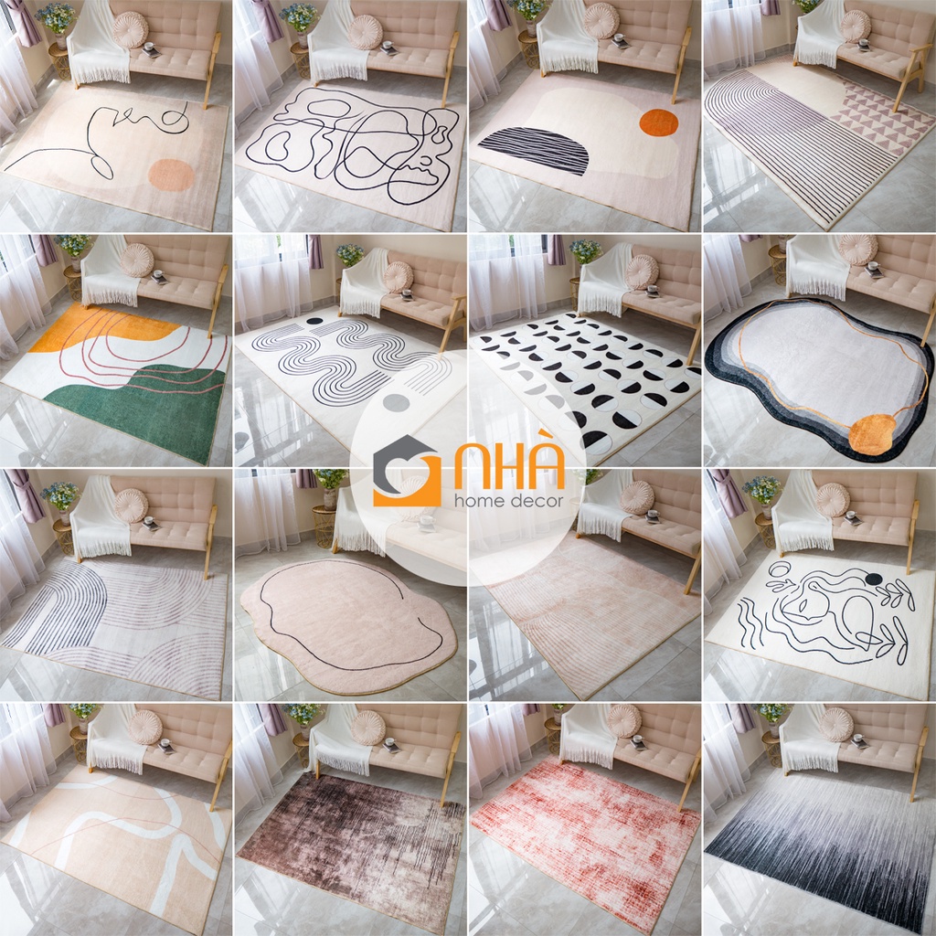Thảm Trải Sàn Lông Cừu Mềm Trang Trí Phòng Khách Phong Cách Bắc Âu Tối Giản