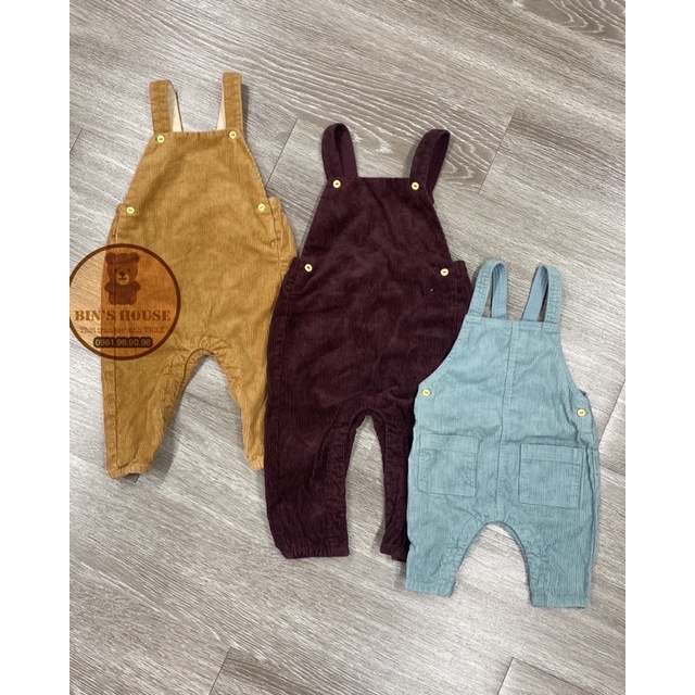 Quần yếm nhung cho bé H&M sz 0-4y