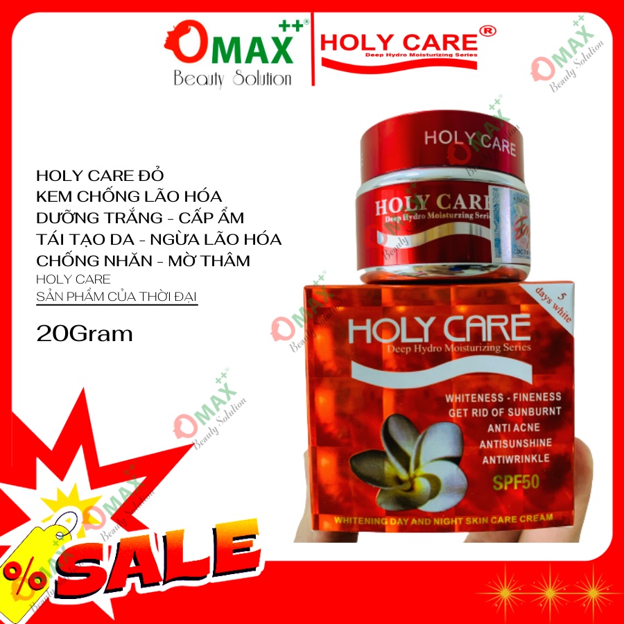 KEM HOLY CARE ĐỎ DƯỠNG TRẮNG TÁI TẠO DA 5 TÁC DỤNG 20G