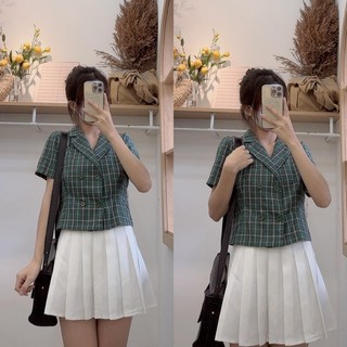 sơ mi kẻ cổ vest
