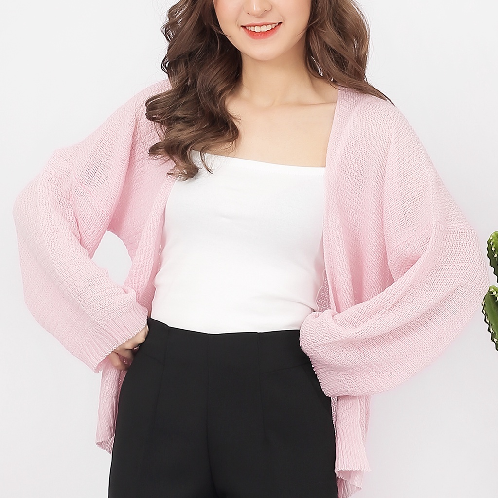 [Tặng áo 2S đơn từ 69K] Áo cadigan len mỏng nữ, áo khoác len lưới thời trang đi biển, đi chơi có bigsize - 4BASIK - KL01