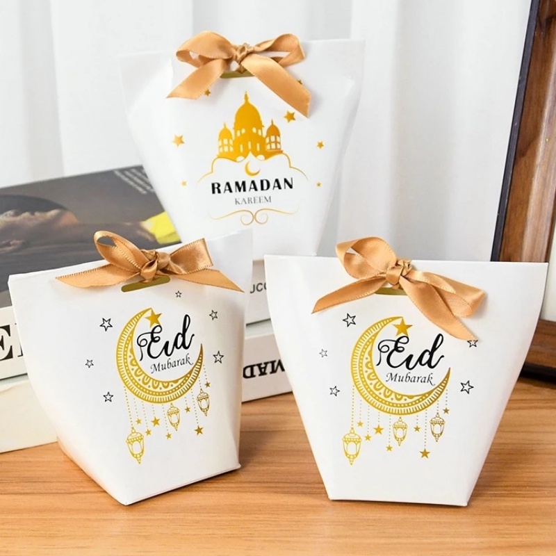 Túi Giấy Đựng Bánh Kẹo Trang Trí Tiệc Tùng Lễ Hội Eid Ramadan Gấp Gọn Tinh Tế Dành Cho Trẻ Em