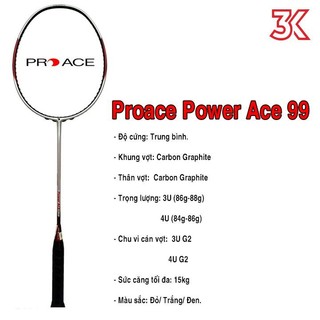 Vợt cầu lông proace power ace 99 1 khung vợt 1 túi