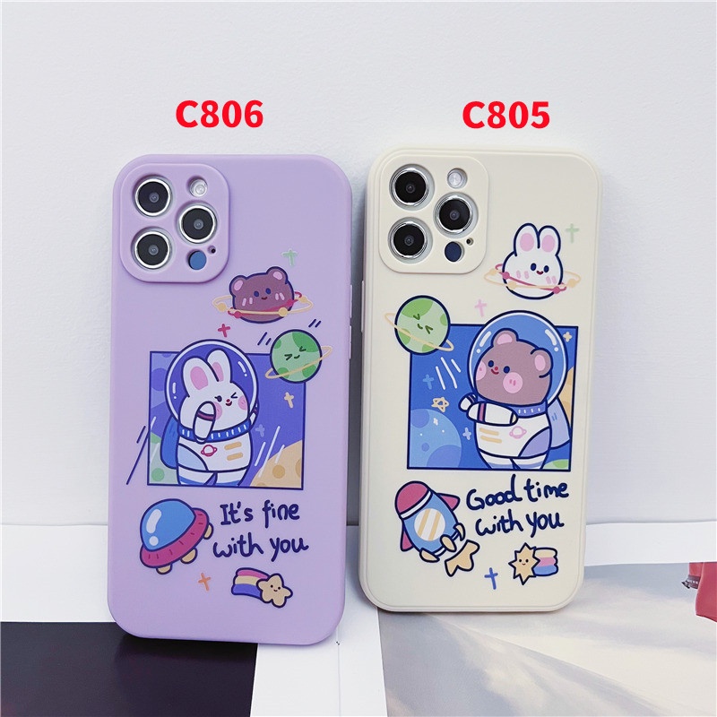 Ốp điện thoại mềm hình thỏ cho OPPO A16 A15 A15S A55 A54 4G A93 4G RENO 4F F17