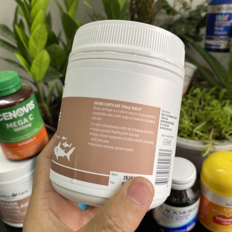 Sụn vi cá mập Healthy Care Shark Cartilage 750mg 200 viên, tăng cường sức khỏe xương khớp