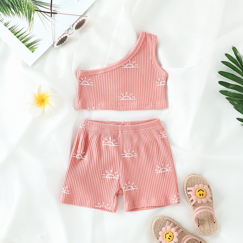 Combo bộ đồ bé gái 3-24 tháng áo croptop không tay quần đùi set mùa hè thời trang cho bé trẻ em sơ sinh