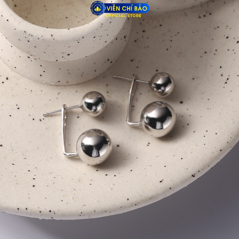 Bông tai tròn bi bạc new chất liệu bạc Thái 925 thời trang phụ kiện trang sức nữ Viễn Chí Bảo B000002
