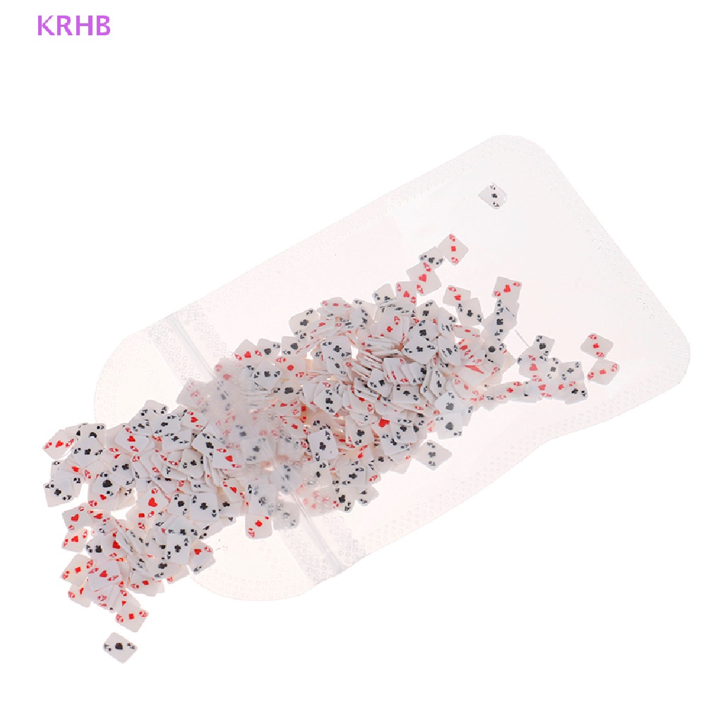 Túi 10g Hạt Đất Sét Polymer Thiết Kế Hình Lá Bài Poker 3D Trang Trí Móng Tay Nghệ Thuật Mới