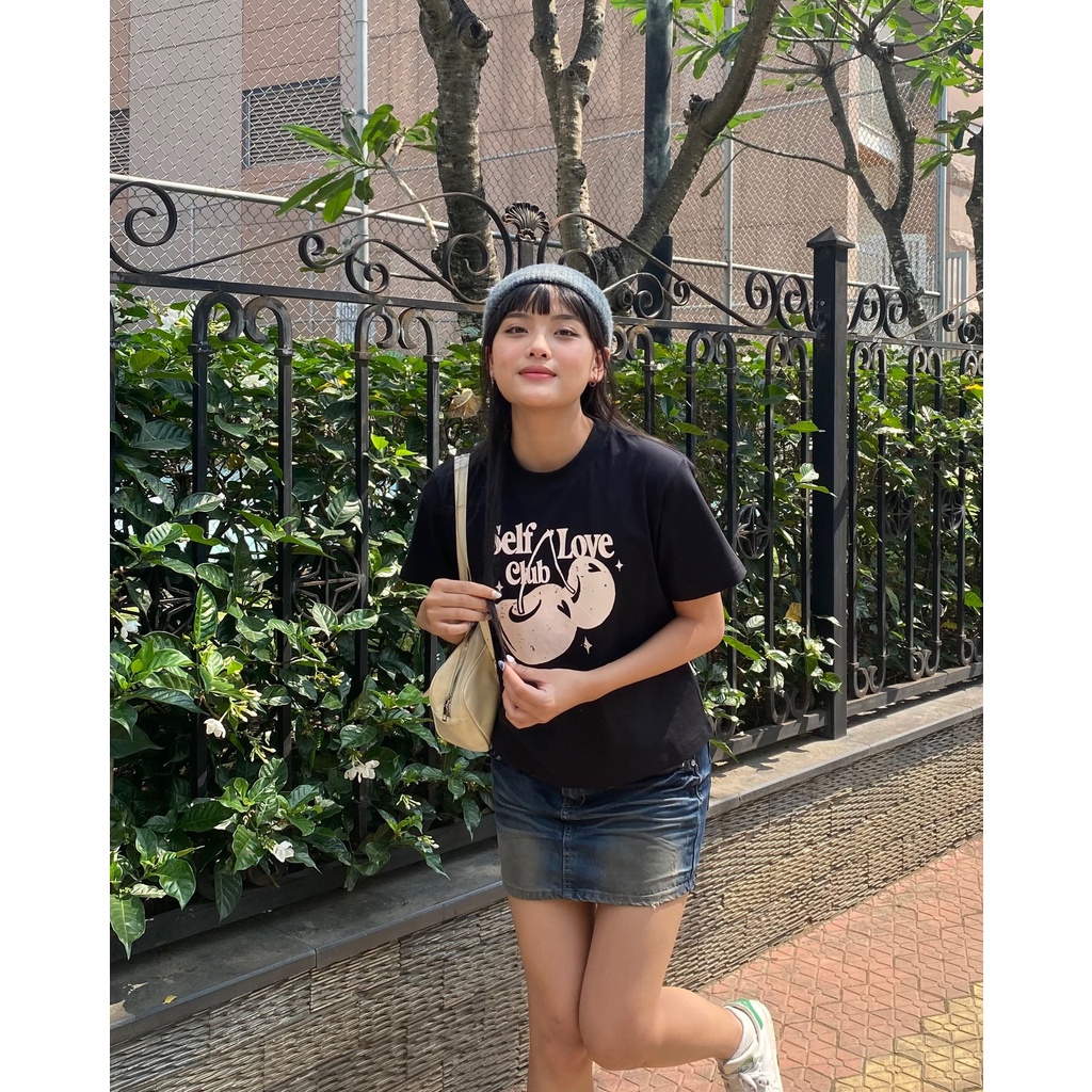 Áo thun form nữ SLC - regular tee "Cherry Heart"