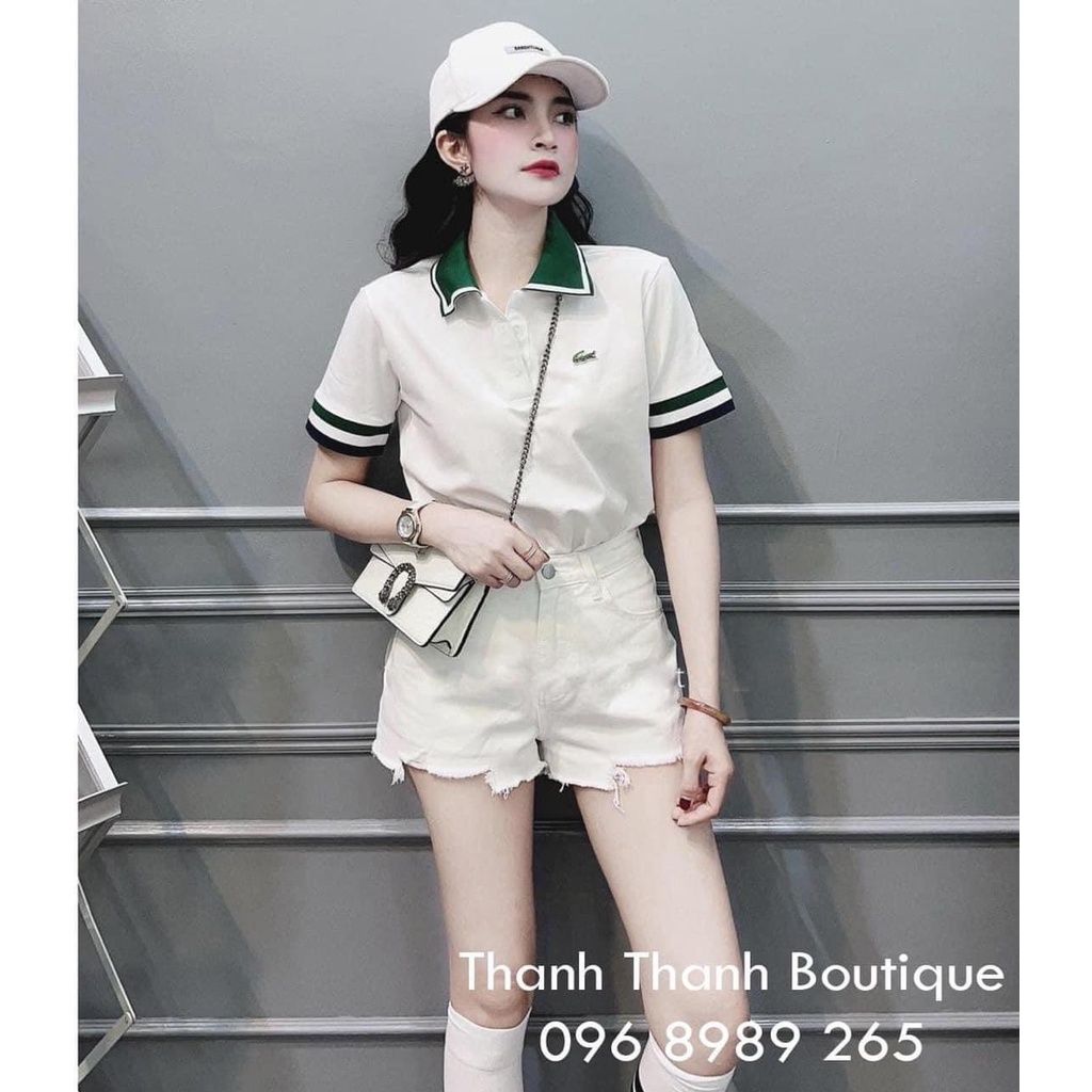Áo polo nữ, áo thun polo nữ cổ xanh chất vải poly cá sấu,siêu đẹp