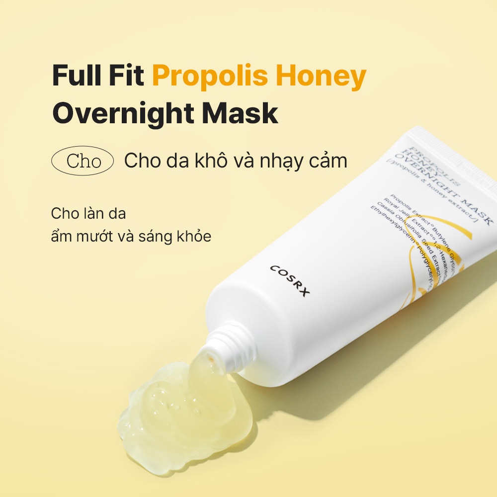 Mặt nạ ngủ COSRX keo mật ong Full Fit Propolis honey overnight mask cao cấp dung tích 60ml