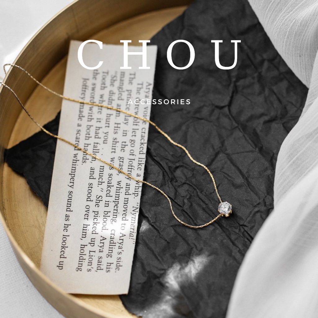 Dây Chuyền Titan, Vòng Cổ Titan Đính Đá Tròn | CHOU ACCESSORIES |