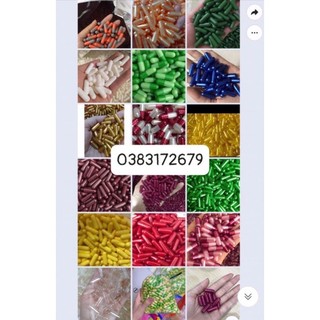 1000 vỏ nang rỗng, viên nang rỗng, viên nang gelatin capsules #0