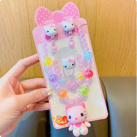 Bộ Dây Chuyền Phát Sáng Hình Con Thỏ, Mèo KITTY, Công Chúa Cho Trẻ Em 4 Trong 1