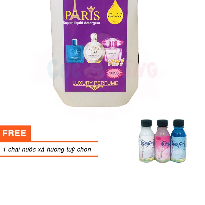 Nước Giặt Paris Thái Lan 10KG hương nước hoa ( giặt xả 5in1) TÍM TẶNG 1 chai nước xả màu tuỳ chọn