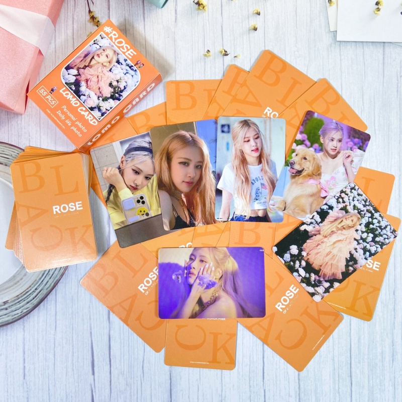 Set 55 Tấm Thẻ Ảnh Lomo Nhóm Nhạc BLACKPINK ROSÉ JISOO LISA JENNIE