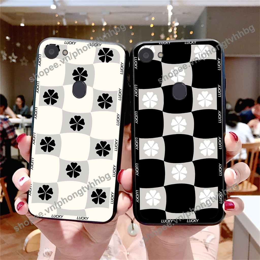 Ốp lưng Oppo F5 / F5 Youth / F7 / F7 Youth caro mẫu hoa trắng đen cực đẹp cute giá rẻ
