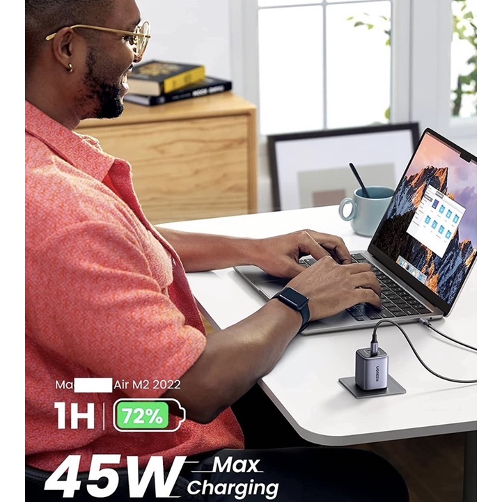 Củ sạc nhanh UGREEN CD294 Nexode Mini 45W GaN 02 USB-C PD/ PPS 1.0 - Hàng Chính hãng uỷ quyền