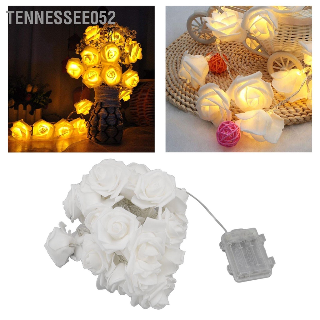 [Hàng Sẵn] Dây Đèn LED Hoa Hồng Bằng Pin Trang Trí Lễ Tình Nhân Phòng Ngủ Tiệc Cưới【Tennessee052】