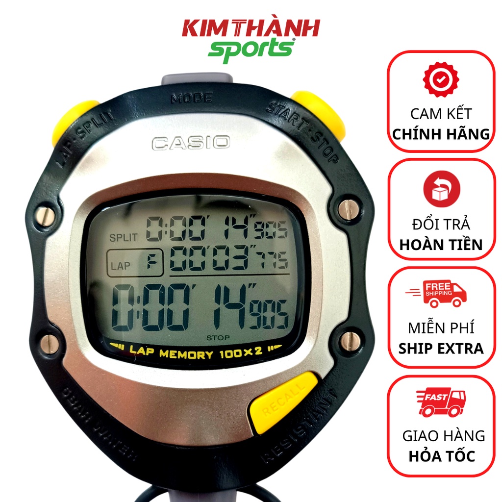 Đồng hồ bấm giờ CASIO HS70W chính hãng, bấm giây thể thao 100Lap chịu nước - KIM THÀNH SPORT