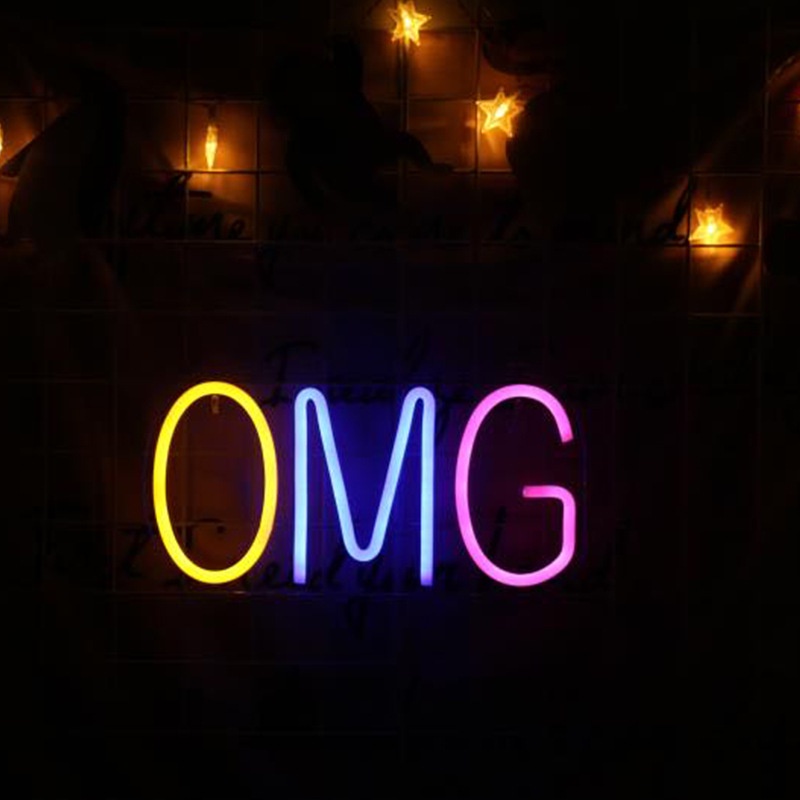 Đèn Neon Treo Neon Hình Cá Voi / Mặt Trăng / Hành Tinh / Chữ Cái Màu Cầu Vồng