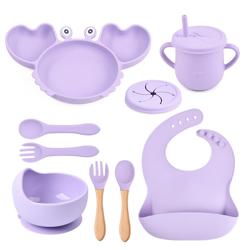 Bộ 8 Dụng Cụ Ăn Bằng silicone Cho Bé