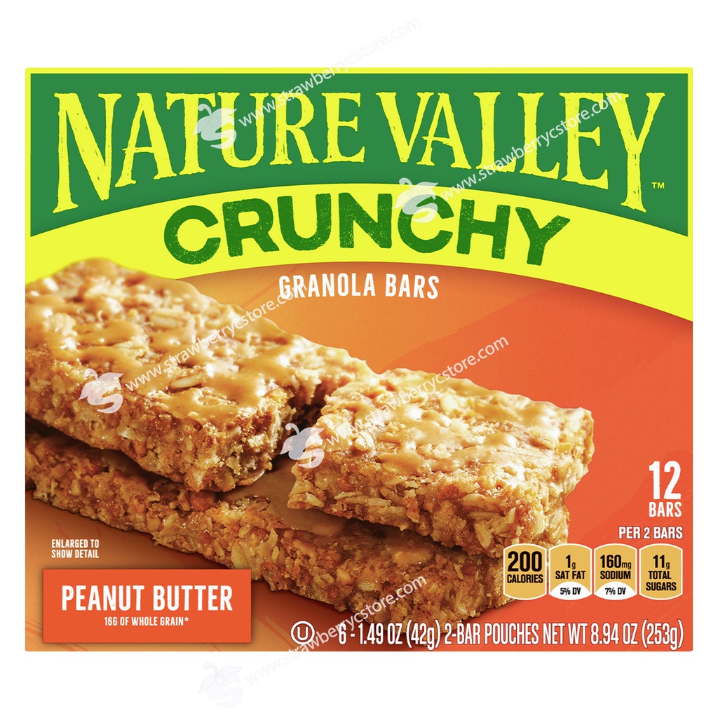 Thanh Ngũ Cốc Yến Mạch Bơ Đậu Phộng Nature Valley Peanut Butter Crunchy Granola Bars, Hộp 12 Thanh  , 253g