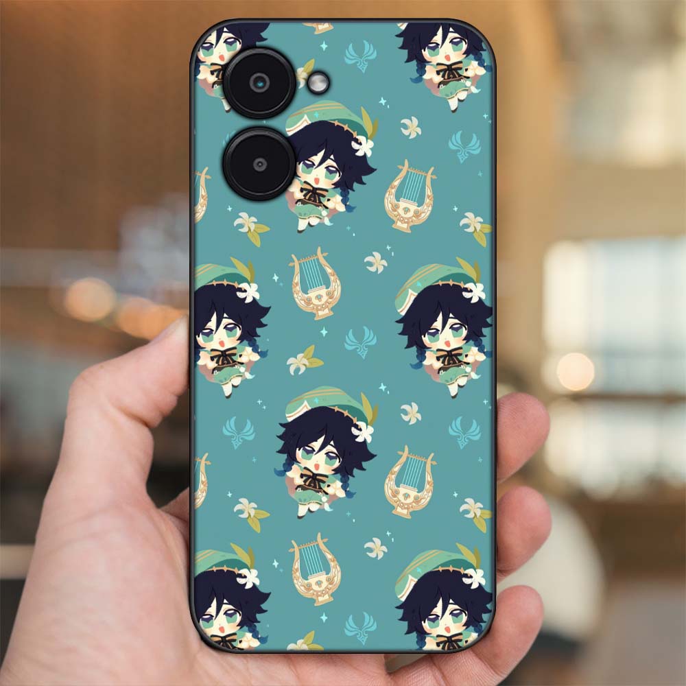 Ốp lưng Realme C33 viền đen in hình Venti Genshin Impact