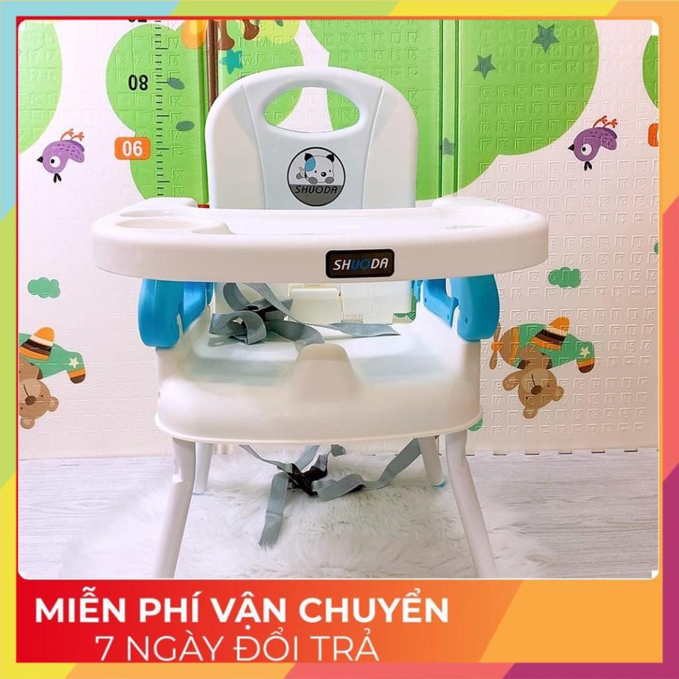 Ghế Ăn Dặm Đa Năng KÈM CHÂN SẮTHanbei Chính Hãng Đầy Đủ Phụ Kiện Đệm Gấp Gọn