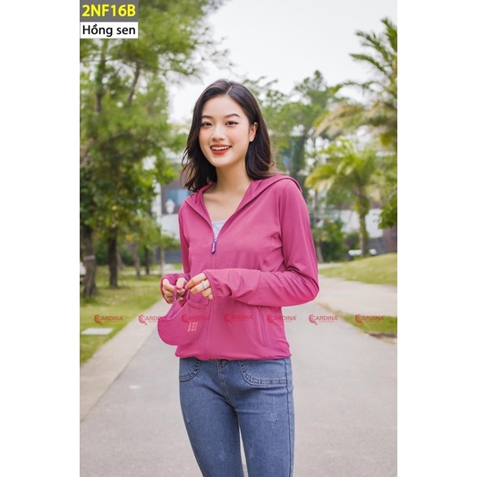 Áo chống nắng nữ thun lạnh 1 lớp CARDINA cao cấp kèm khẩu trang 3 lớp phiên bản 2022