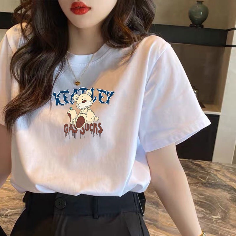 NRVP Áo thun tay ngắn dáng rộng plus size 4XL phong cách Hàn Quốc thời trang cho nam và nữ