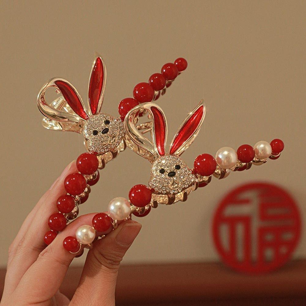 Kẹp Tóc Đính Hạt Hình Thỏ Dễ Thương Thời Trang Cho Nữ