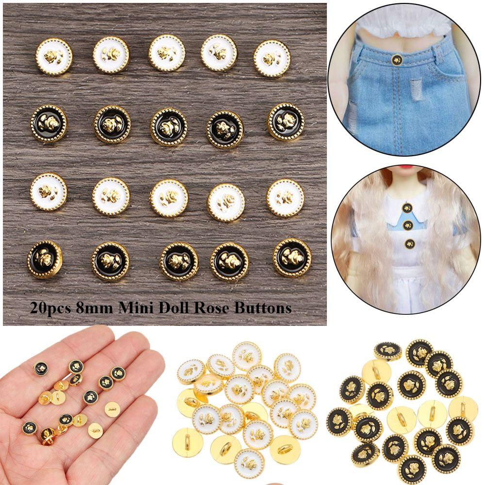 Set 20 Nút Thắt Lưng Hình Hoa Hồng 8mm Dành Cho Búp Bê