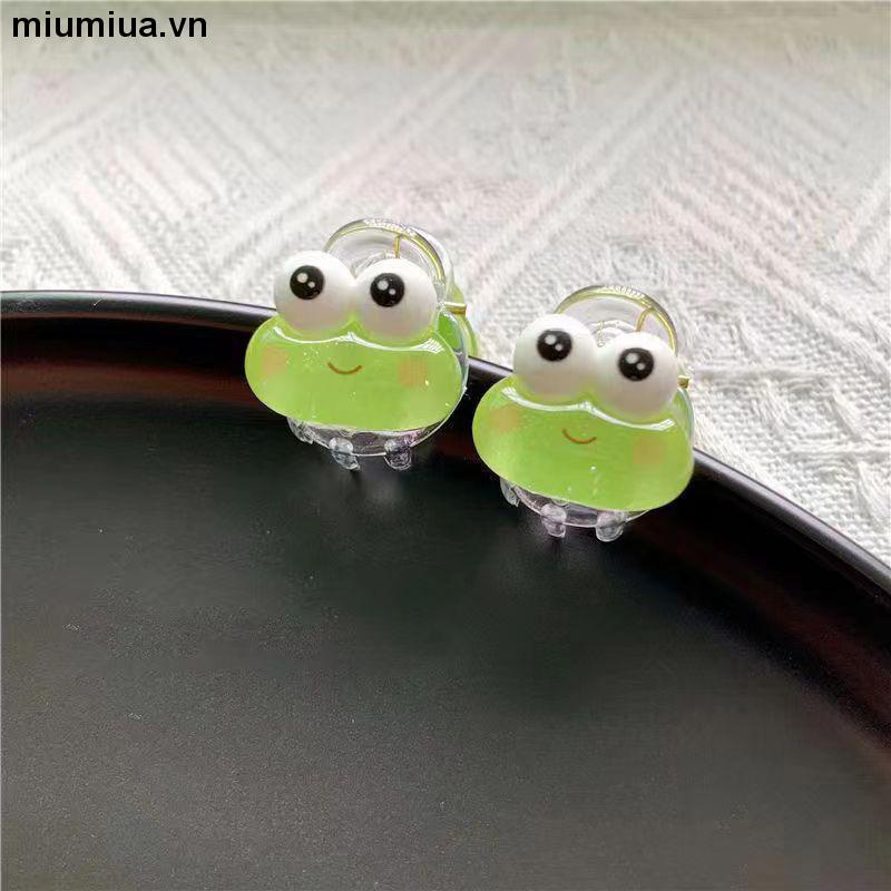 miumiuaKẹp Tóc Acrylic Hình Chú Ếch Mắt To Dễ Thương Cho Nữ