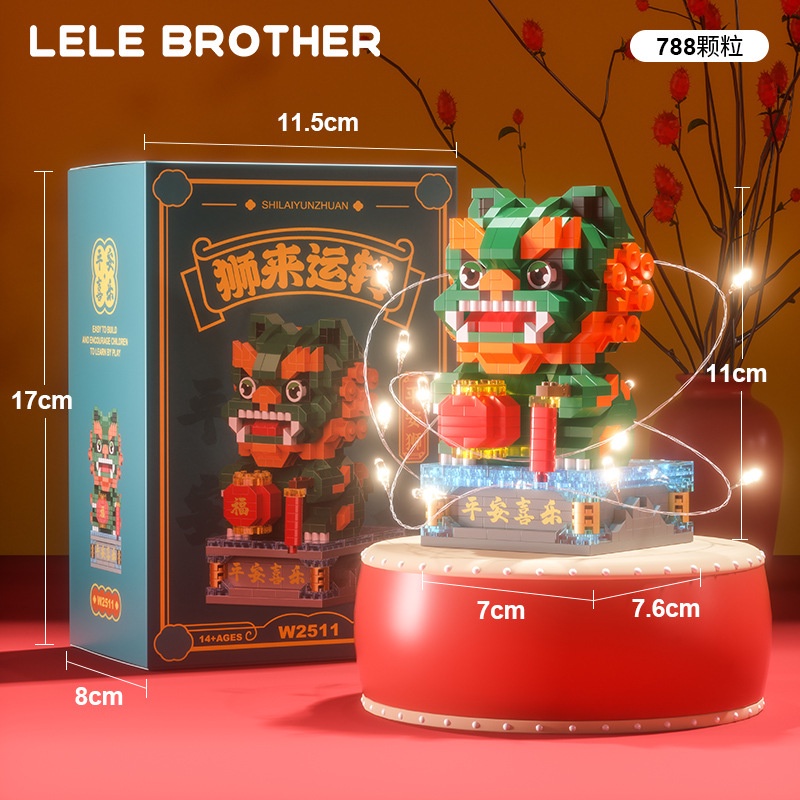 Lắp ráp mô hình linkgo các nhân vật mèo thần tài ông già noel nanoblocks cực đáng yêu vui noel cho bé