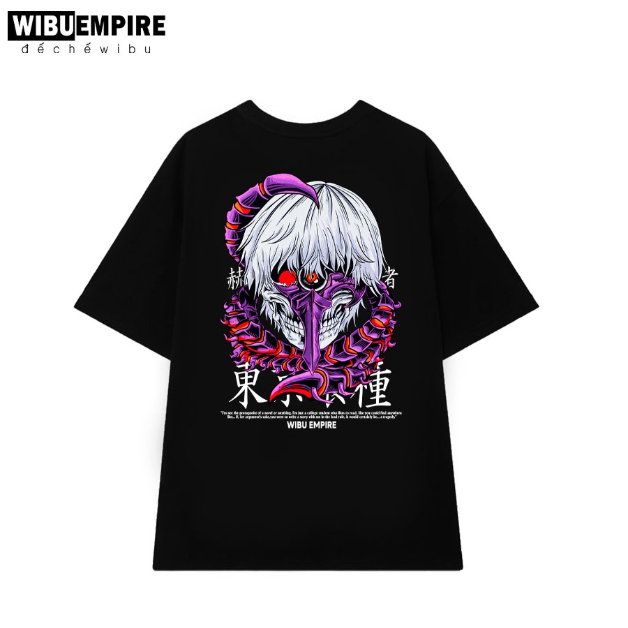 WIBU EMPIRE | Áo Thun Form Rộng Ken Kaneki | Anime Tokyo Ghoul - Áo Phông Unisex