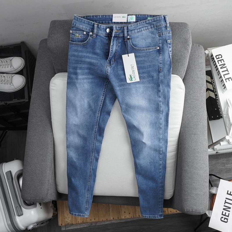 Quần jean nam đơn giản xanh dương slimfit xuất khẩu cao cấp