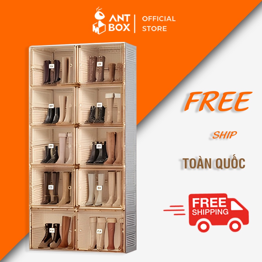 Tủ Để Đồ Thông Minh Gấp Gọn, Để Túi Xách Antbox 10 Ngăn Bảo Hành 2 Năm SC2D10C