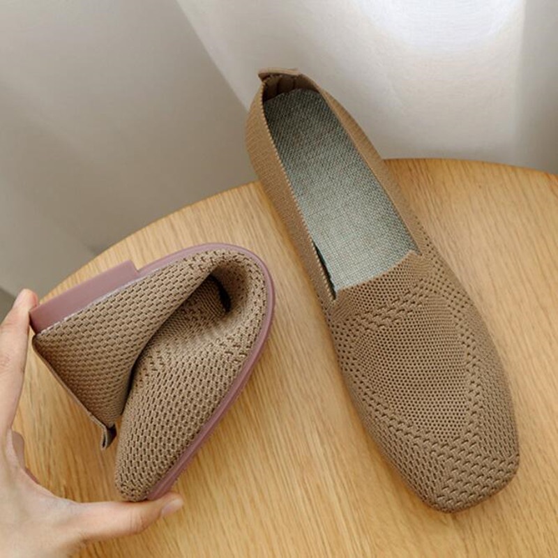 Giày Vải Dệt Đế Bằng Phong Cách Thời Trang Dành Cho Nữ