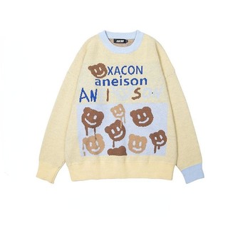 Áo sweater cỡ lớn in hoạt hình gấu kiểu nhật bản dễ thương cho nam và nữ